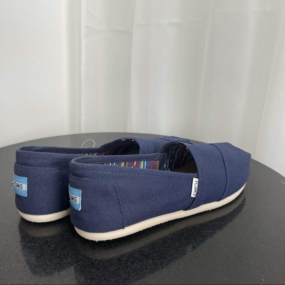 TOMS Classic Navy Canvas Alpargatas Flats Loafers - Picture 4 of 15